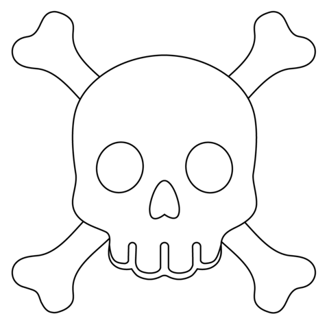 Skull And Crossbones Emoji Coloring Page